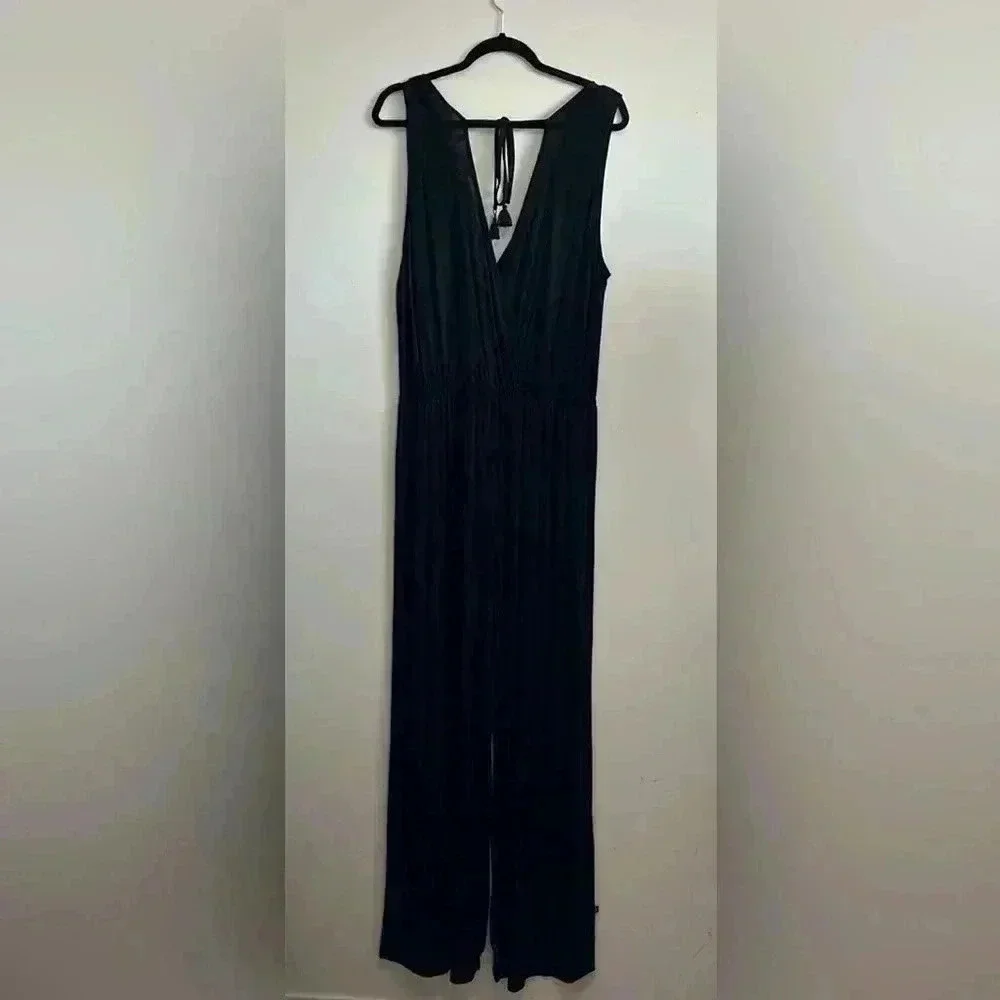 BNWT La Vie en Rose aqua crossover jumpsuit size L in Black - Picture 6 of 7